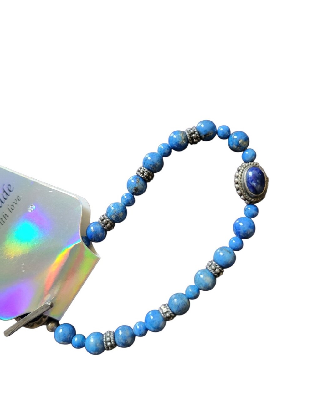 Blue Beaded Stretch Bracelet